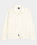 Cropped Embroidered Eyelet Camp Collar Shirt