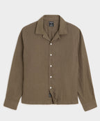 Cropped Sea Soft Irish Linen Camp Collar Shirt