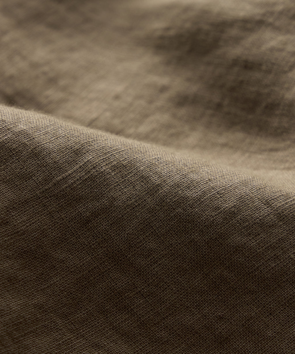 Cropped Sea Soft Irish Linen Camp Collar Shirt