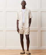 Embroidered Palm Leaf Camp Collar Shirt