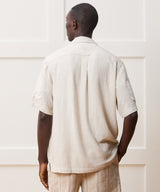 Embroidered Palm Leaf Camp Collar Shirt