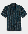 Navy Tossed Squares Camp Collar Shirt