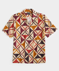 Orange Diamond Camp Collar Shirt
