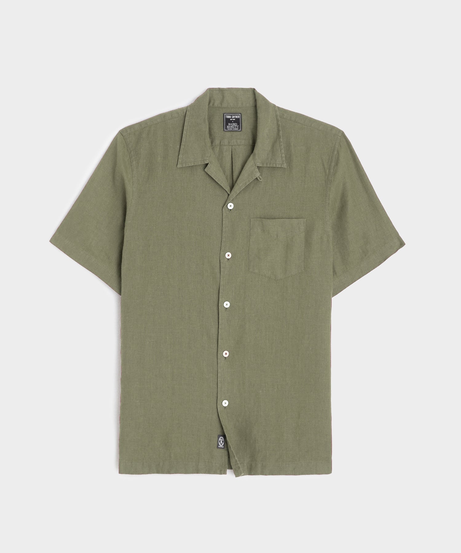 Sea Soft Irish Linen Camp Collar Shirt in Faded Surplus