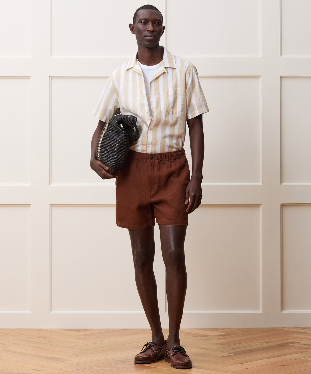 Cropped Cotton Summerweight Camp Collar Shirt