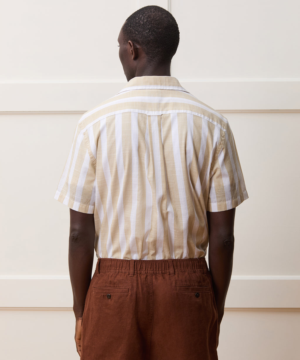 Cropped Cotton Summerweight Camp Collar Shirt