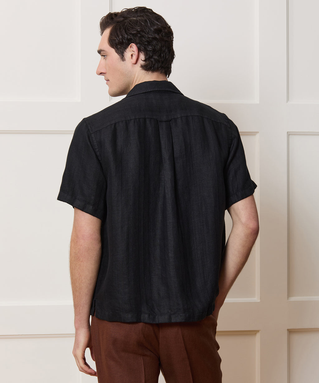 Textured Linen Capri Shirt