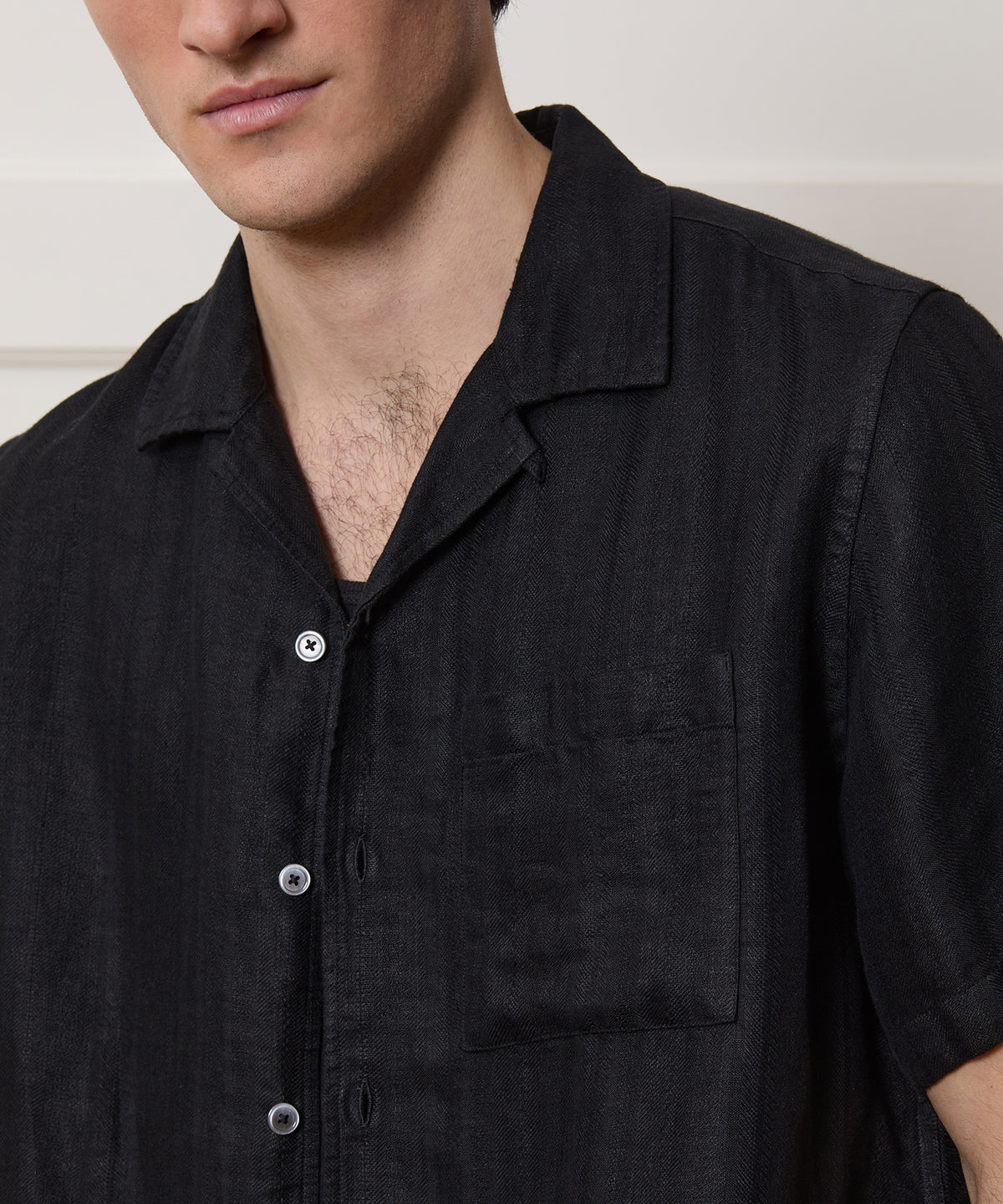 Textured Linen Capri Shirt