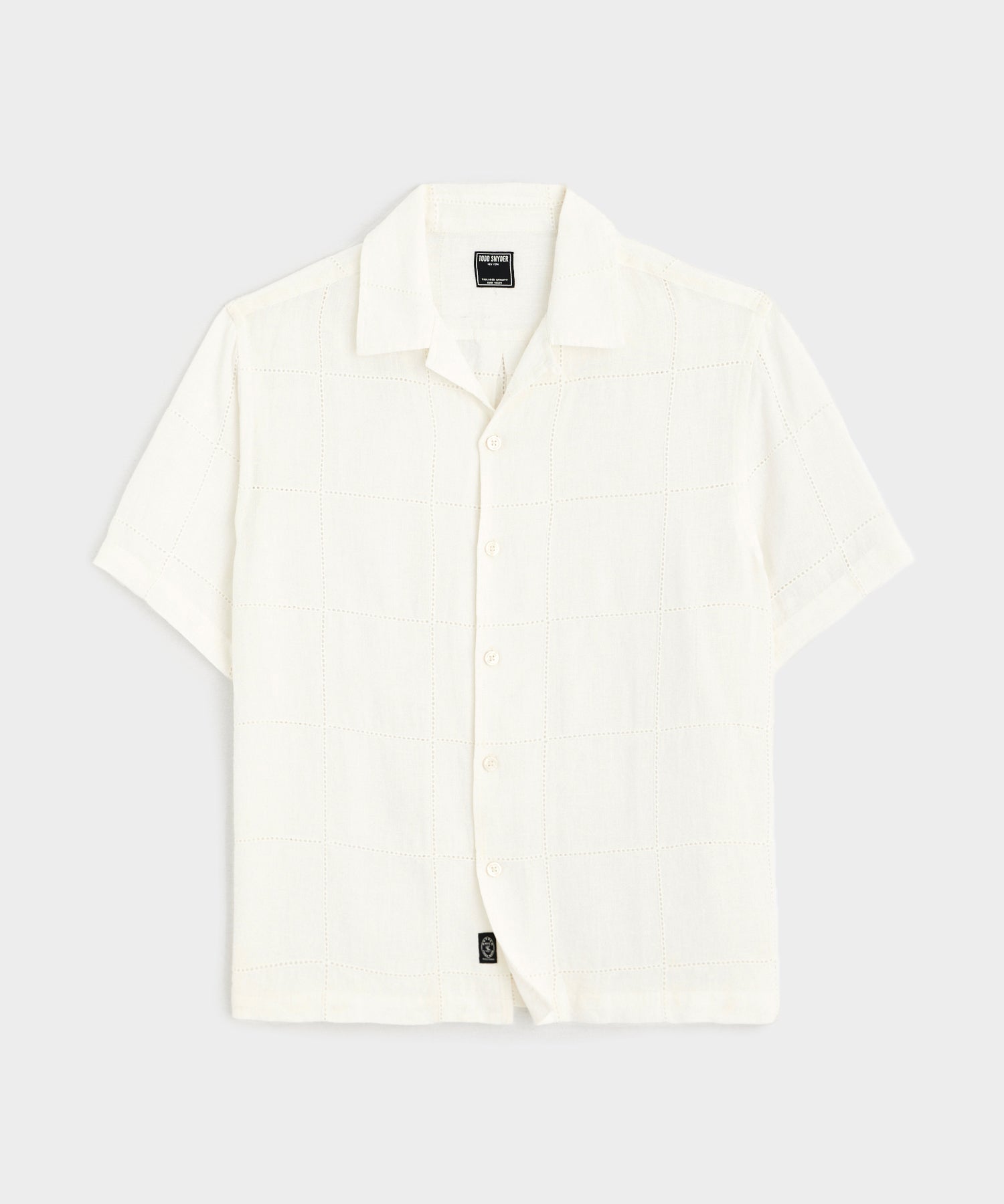 Cropped Embroidered Ajour Shirt in White
