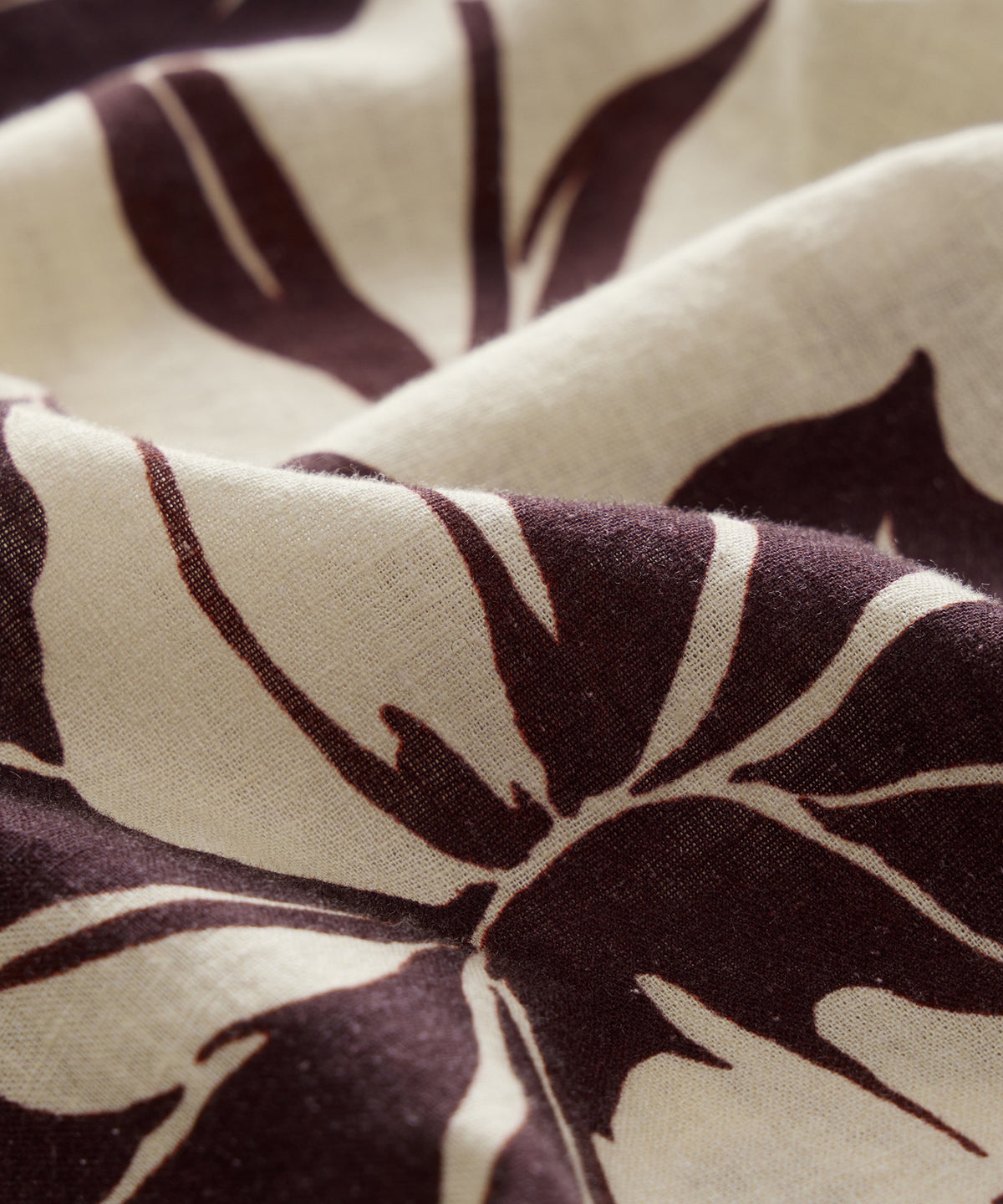 Cotton-Linen Floral Camp Collar Shirt