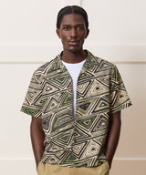 Cropped Silk-Cotton Camp Collar Shirt