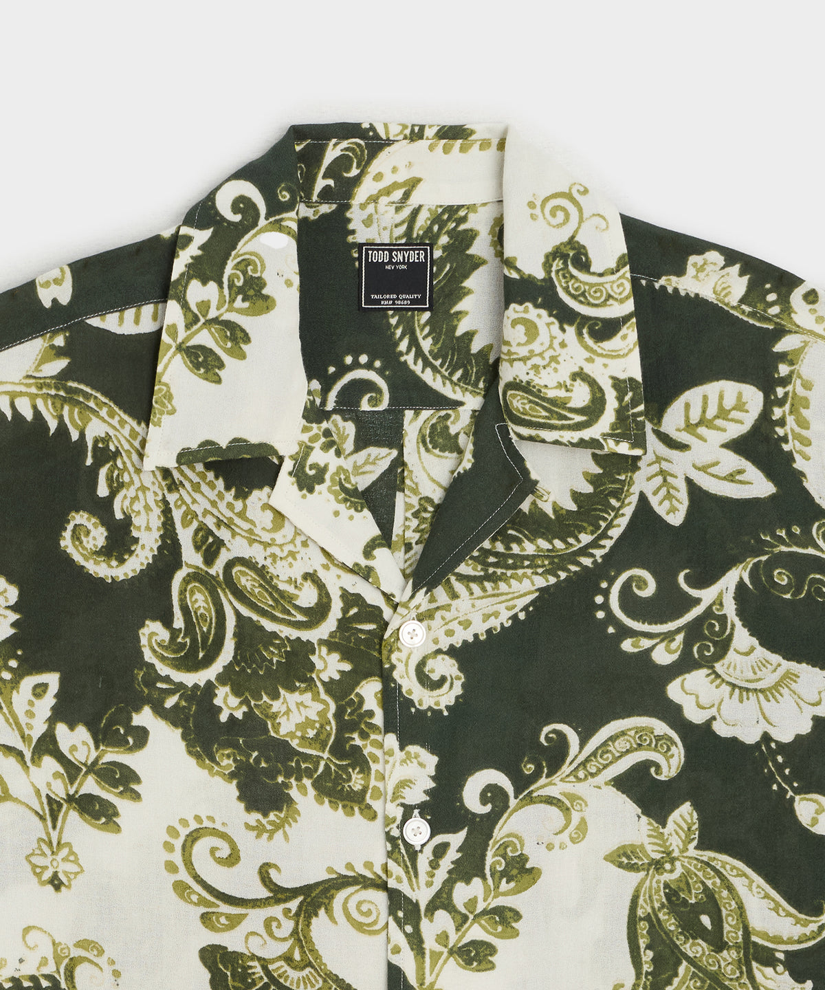 Cropped Cotton Crepe Camp Collar Shirt