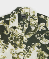 Cropped Cotton Crepe Camp Collar Shirt