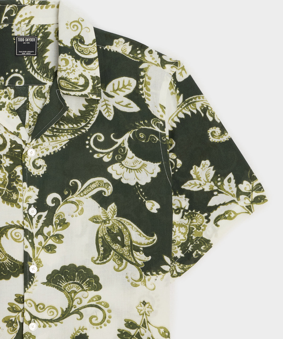 Cropped Cotton Crepe Camp Collar Shirt