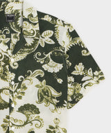 Cropped Cotton Crepe Camp Collar Shirt