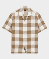 Cotton Check Camp Collar Shirt