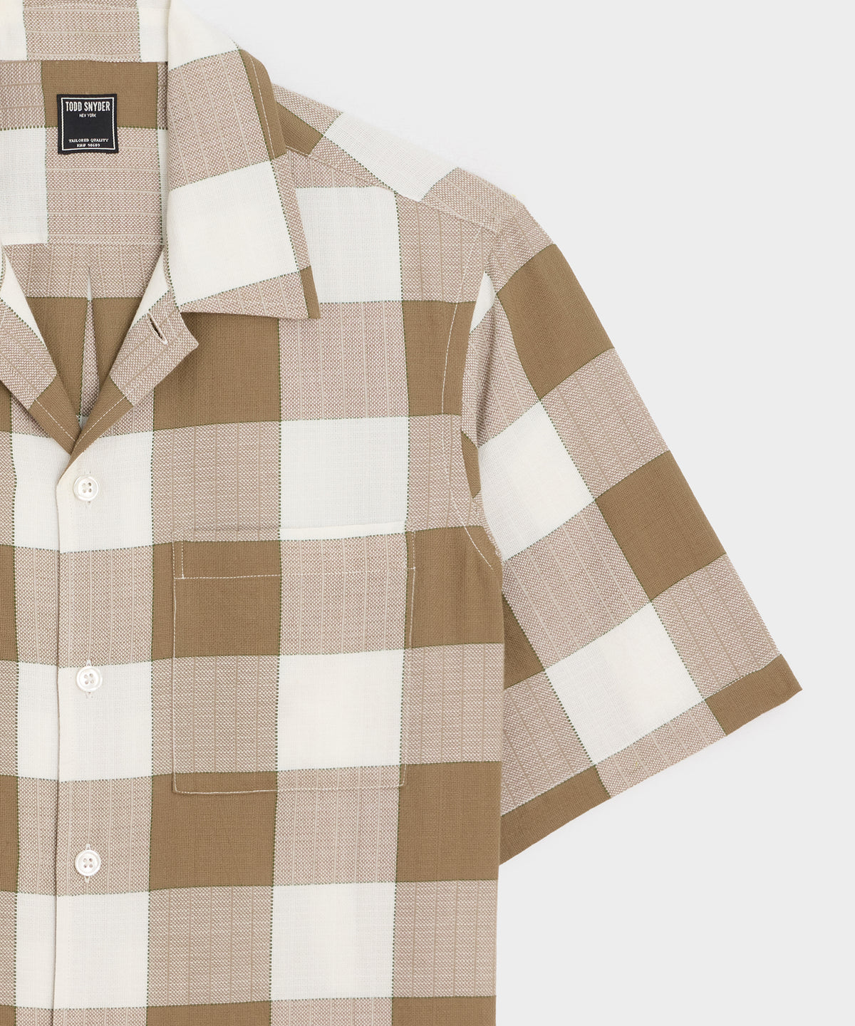 Cotton Check Camp Collar Shirt