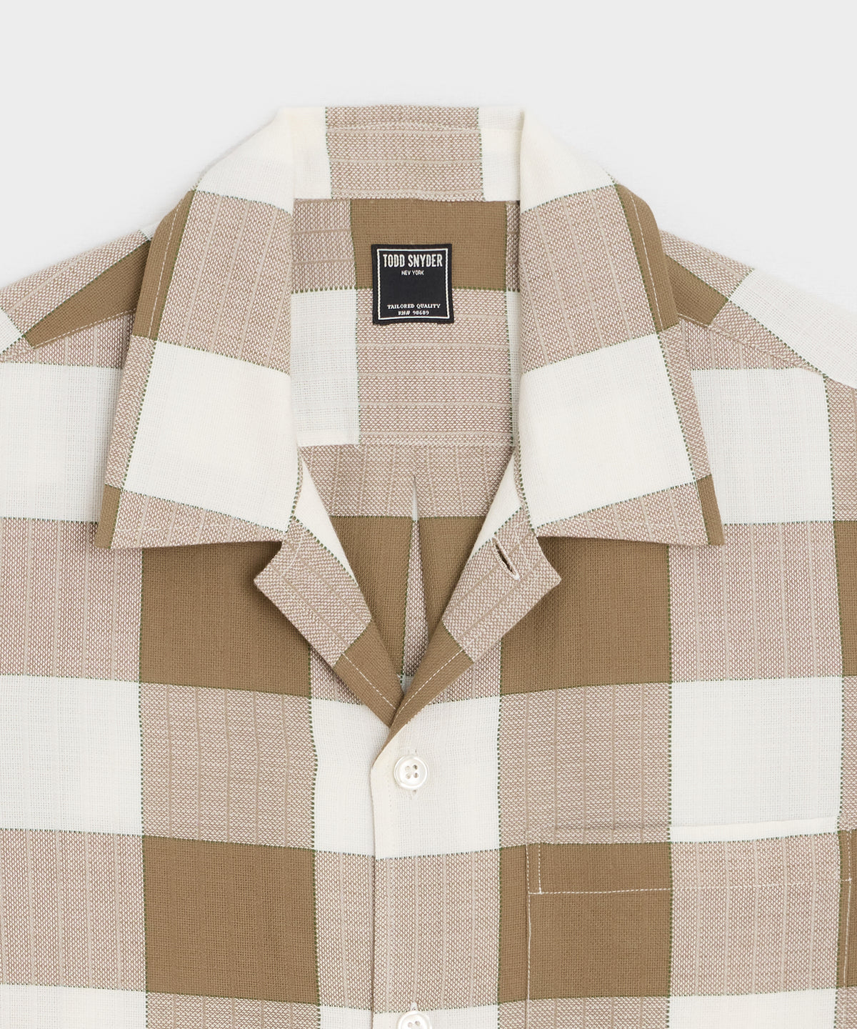 Cotton Check Camp Collar Shirt