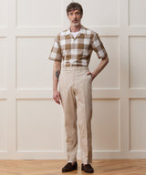 Cotton Check Camp Collar Shirt