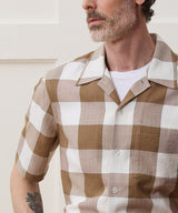 Cotton Check Camp Collar Shirt