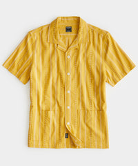 Yellow Stripe Embroidery Leisure Shirt