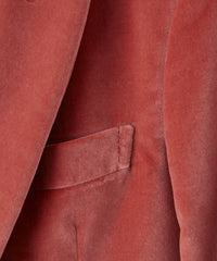 Italian Velvet Shawl Collar Suit Jacket in Dusty Rose