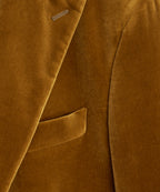 Italian Velvet Peak Lapel Dinner Jacket in Brass