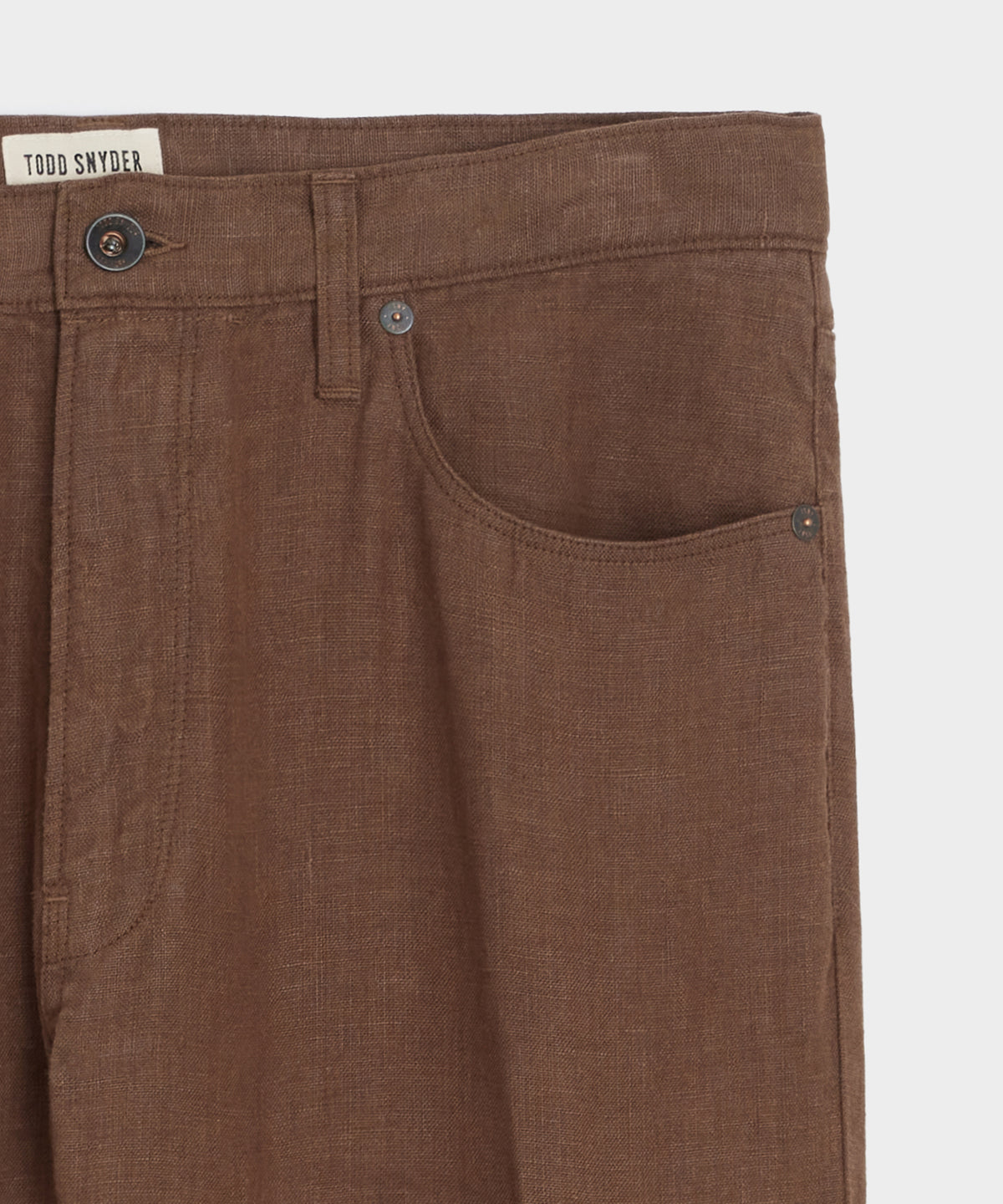 Straight Fit 5-Pocket Linen Pant
