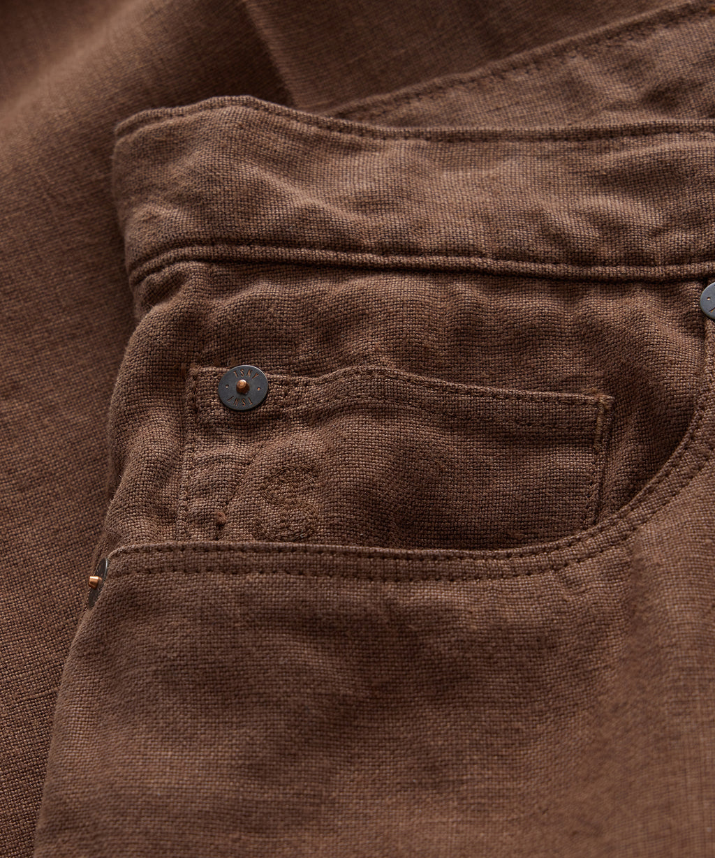 Straight Fit 5-Pocket Linen Pant