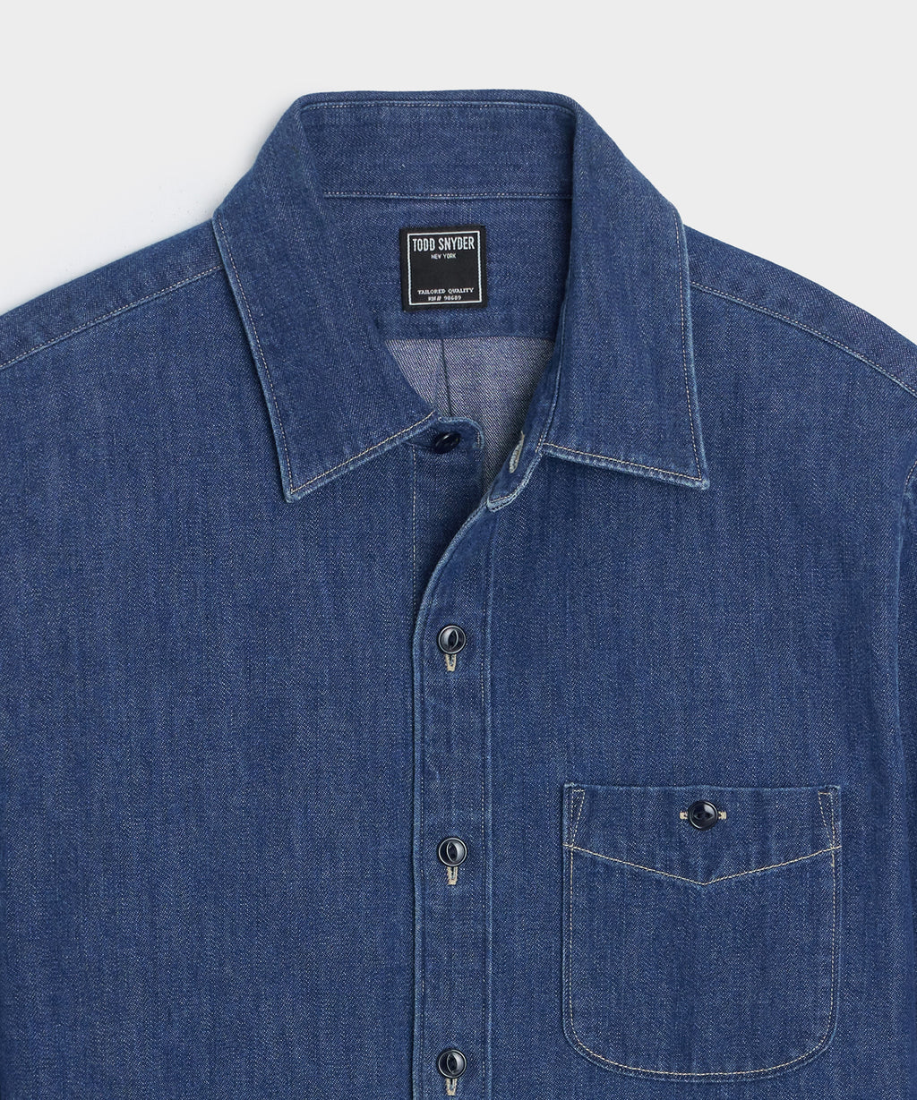 Denim Point Collar Shirt