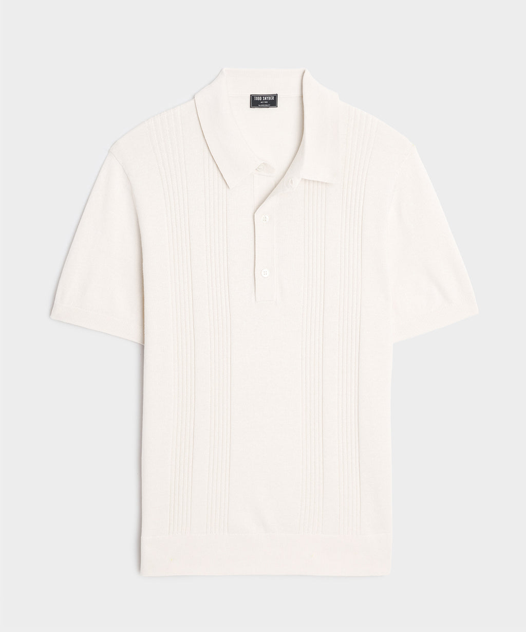 Silk-Cotton Ribbed Sweater Polo