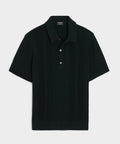 Silk-Cotton Ribbed Sweater Polo