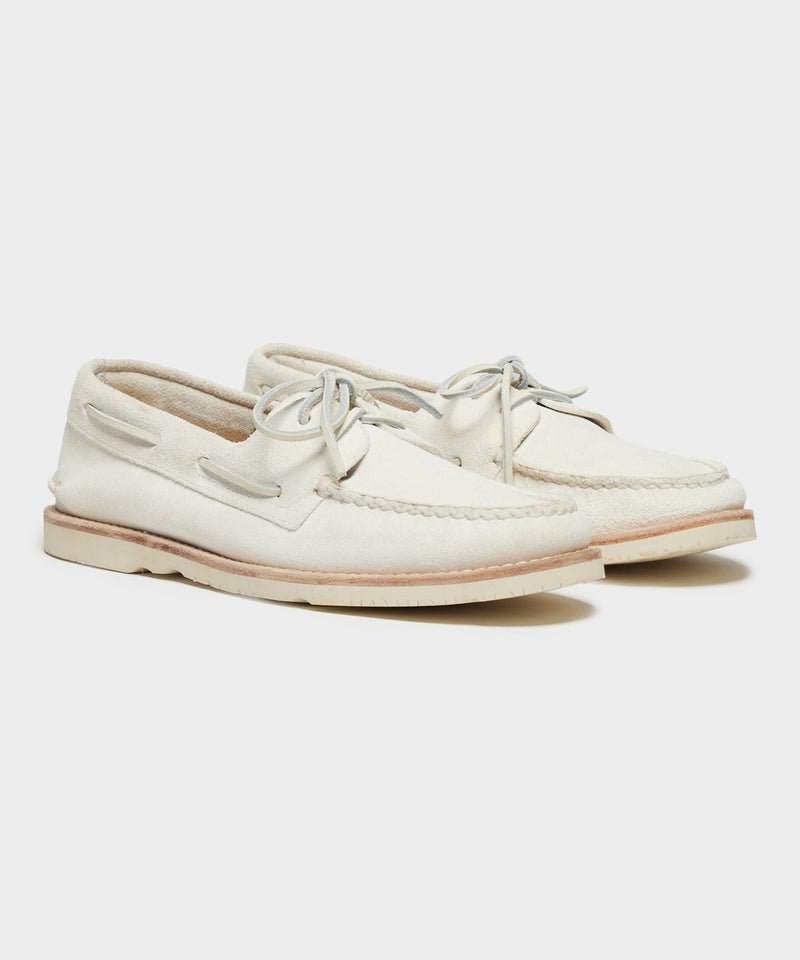Todd Snyder X Sperry Top-Sider Suede Boat Shoe in Ivory