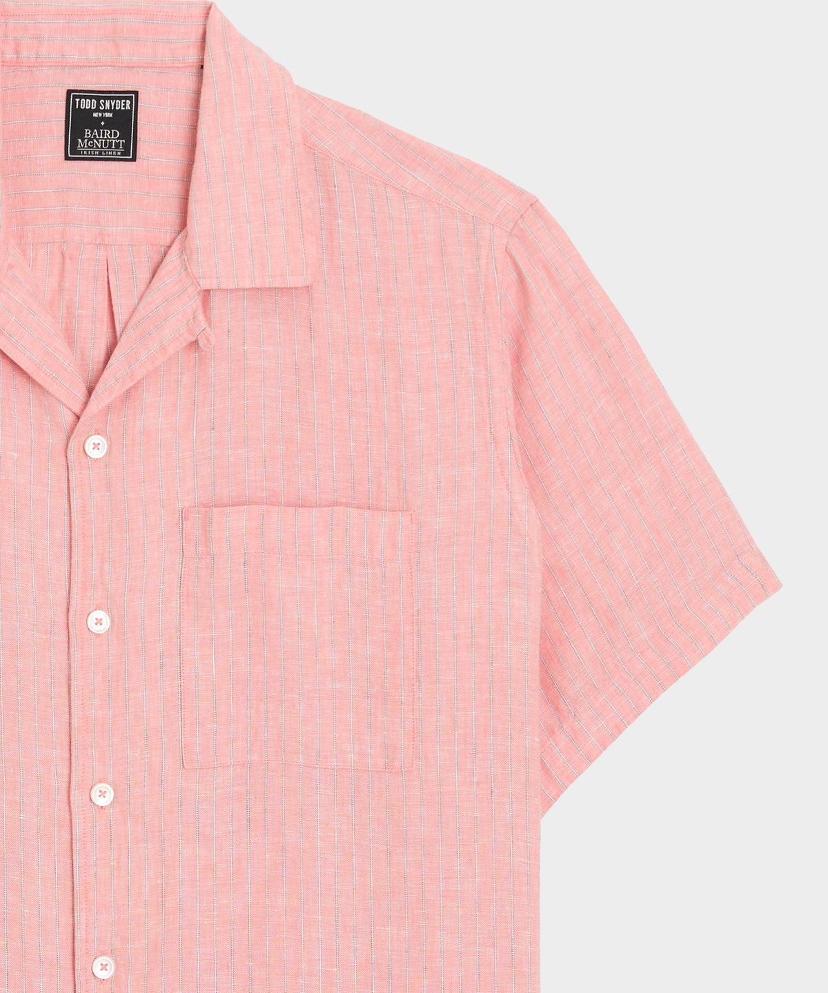 Cropped Sea Soft Irish Linen Camp Collar Shirt