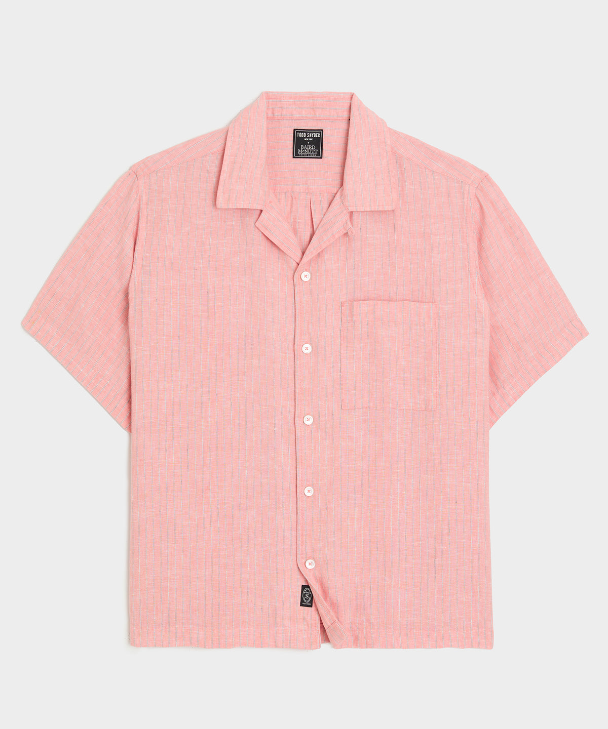 Cropped Sea Soft Irish Linen Camp Collar Shirt