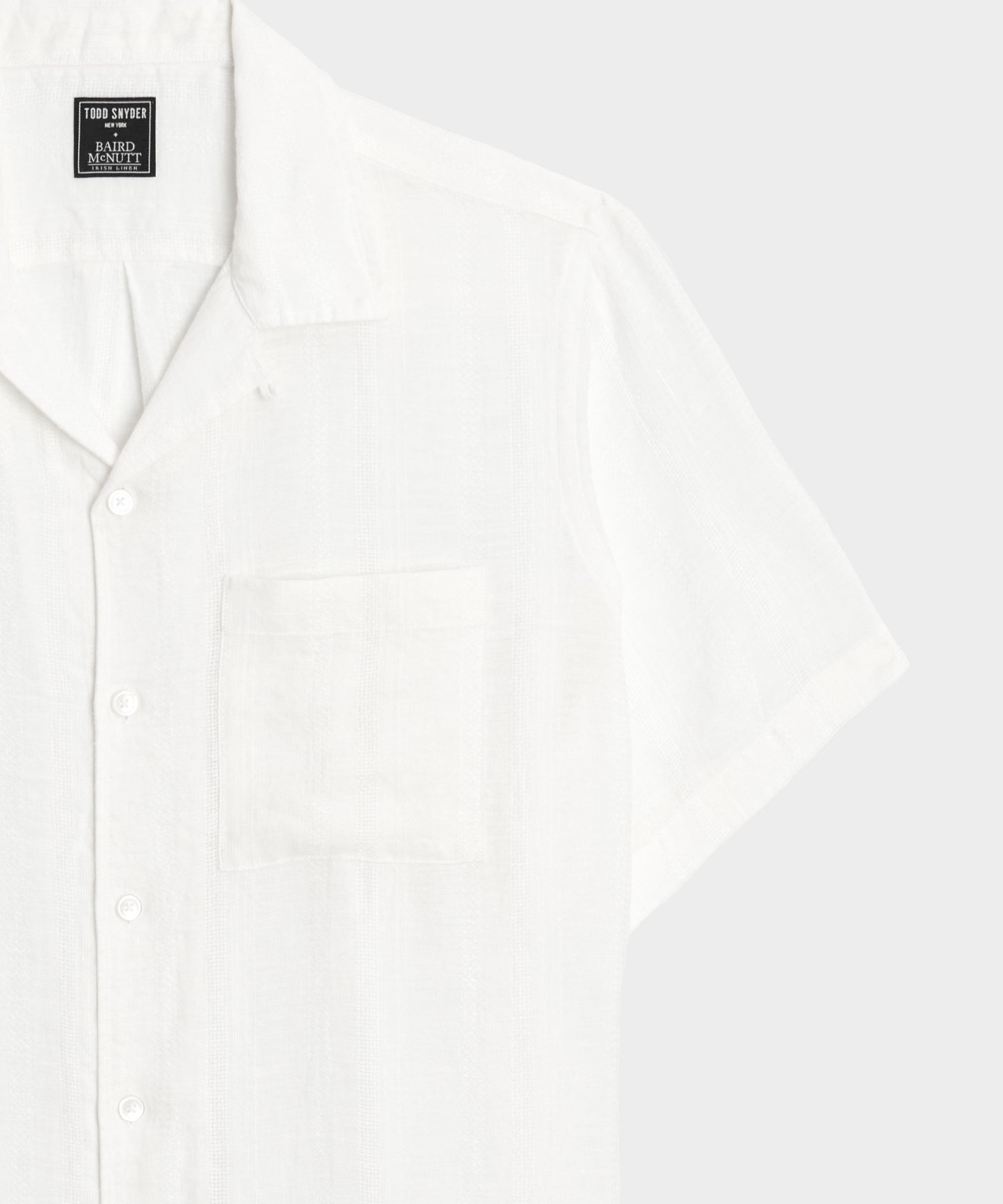 Cropped Linen Camp Collar Shirt in White – Todd Snyder