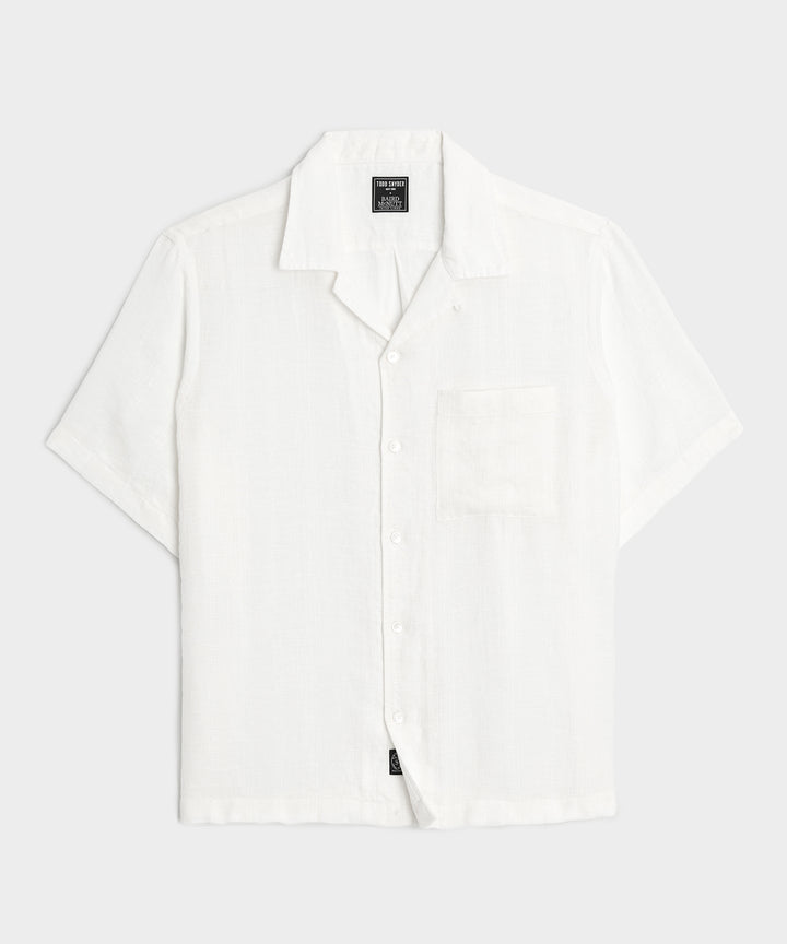 Textured Linen Capri Shirt