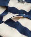 Striped Recycled Cotton Long-Sleeve Polo in Classic Navy