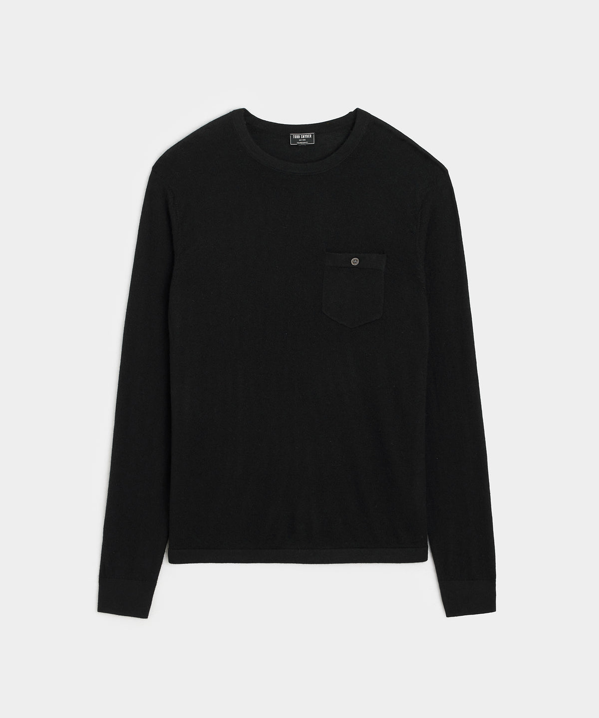 Premium Cashmere Pocket Tee in Black