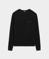 Premium Cashmere Pocket Tee in Black