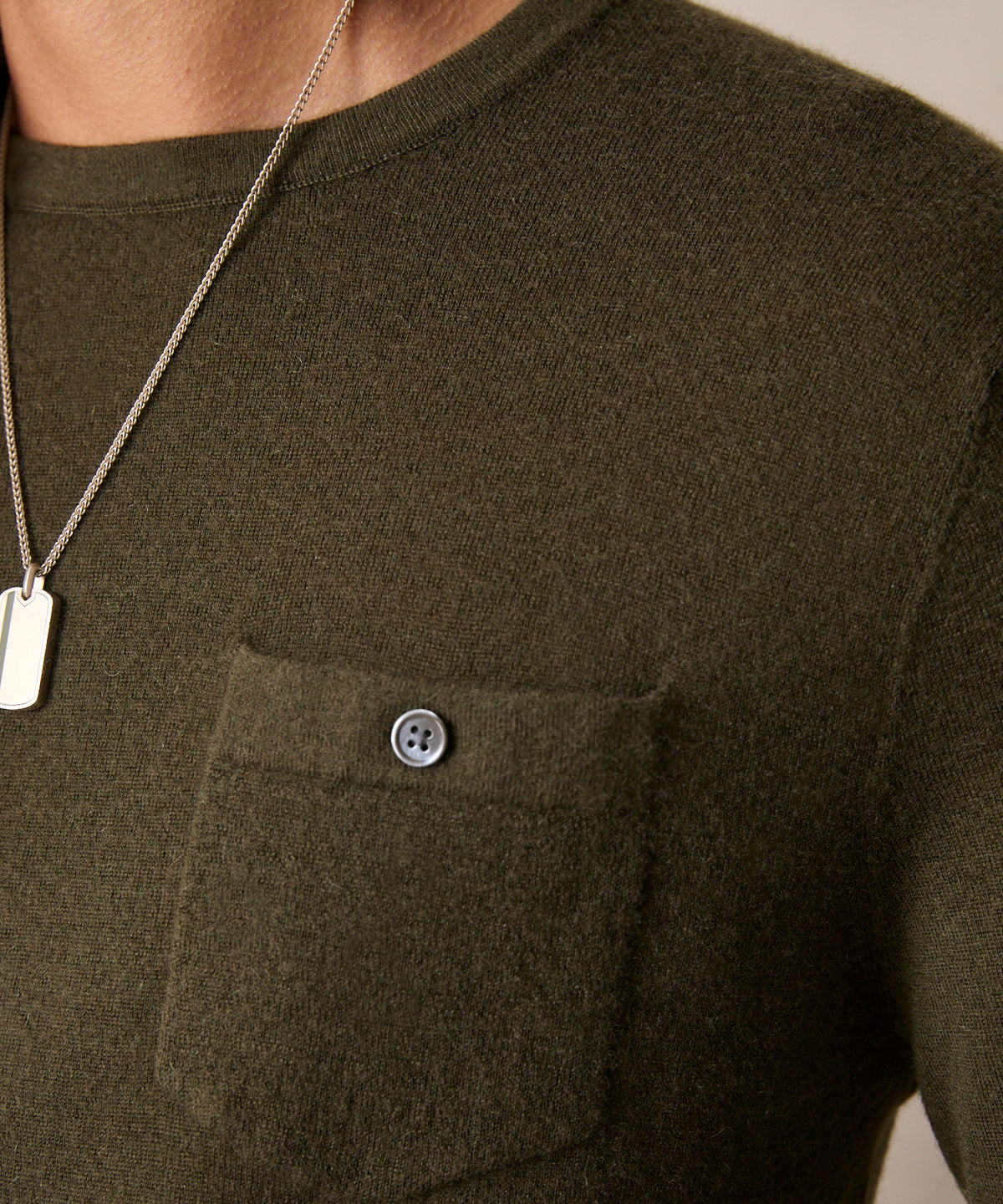 Todd Snyder x John Hardy Silver Green Enamel Dog Tag Pendant