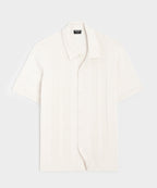 Silk-Cotton Ribbed Full-Placket Sweater Polo