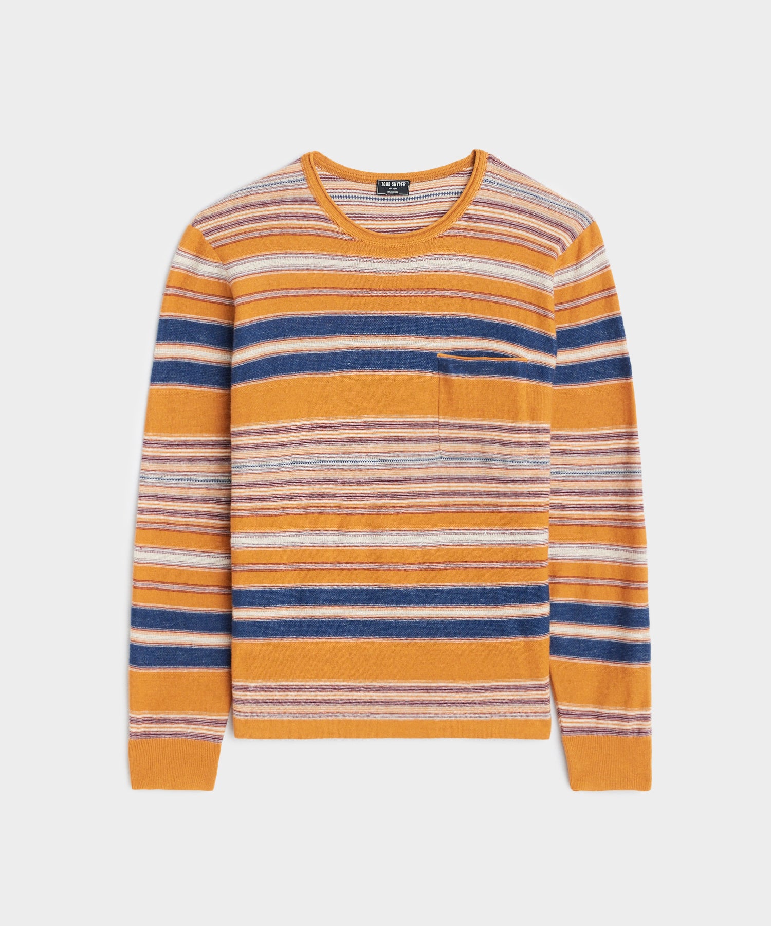 Striped Linen Shore Sweater in Copper Clay