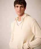 Linen-Cotton Popover Hoodie in Bisque