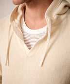 Linen-Cotton Popover Hoodie in Bisque