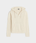 Linen-Cotton Popover Hoodie in Bisque