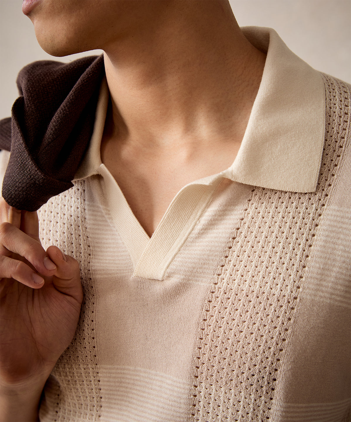 Mesh Silk-Cotton Montauk Sweater Polo