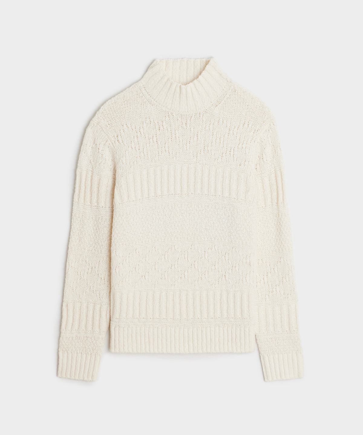 Aran Funnel Neck Sweater