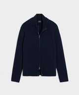 Nomad Cashmere Full-Zip Sweater in Navy
