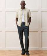 Straight Fit Linen Tab Trouser